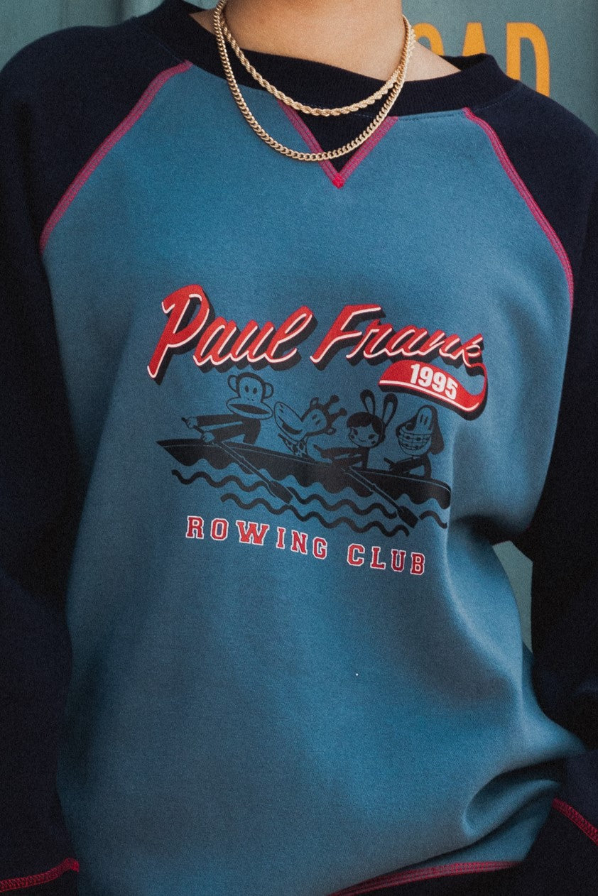 Daisy Street x Paul Frank - Blue Raglan Rowing Club Sweater