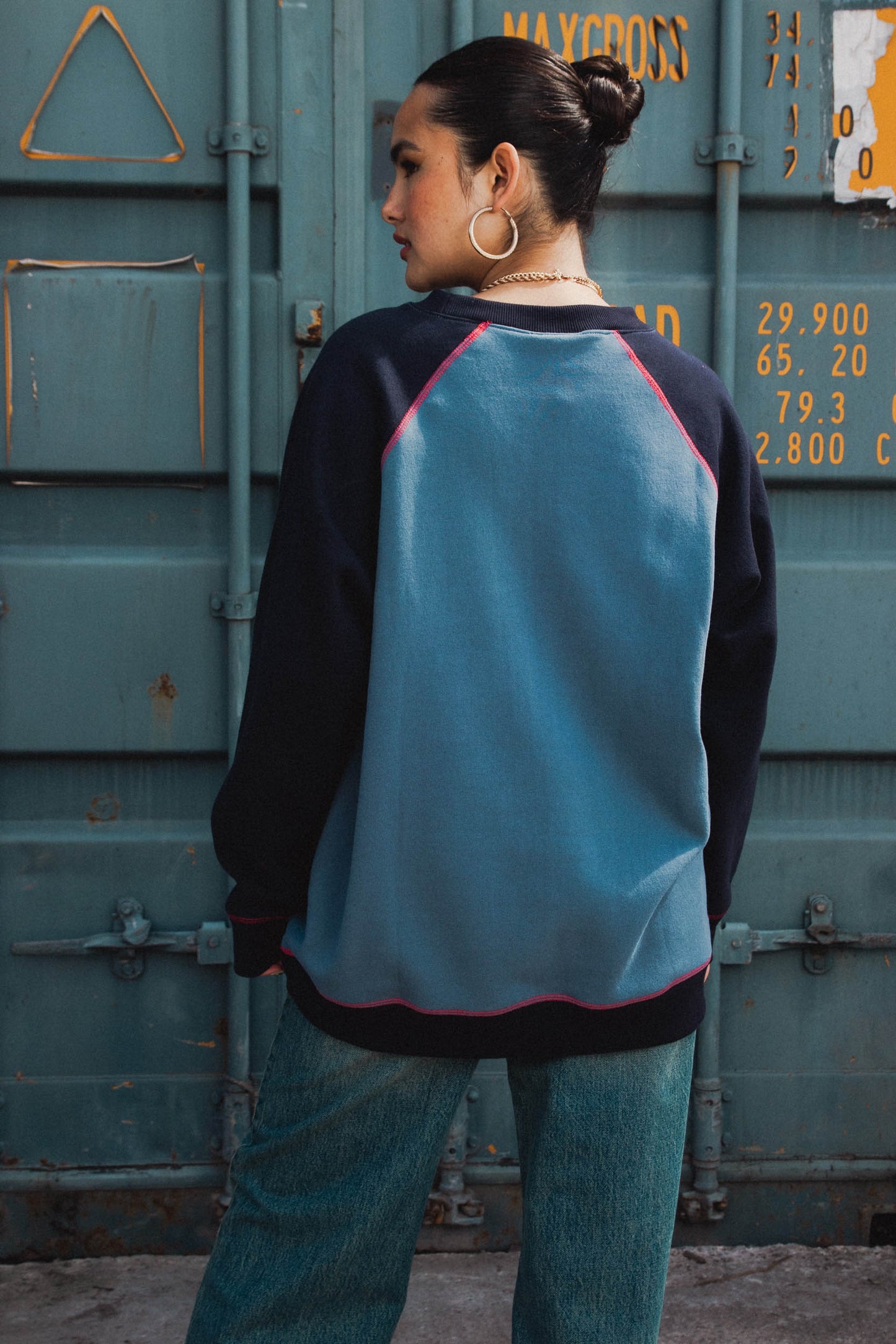 Daisy Street x Paul Frank - Blue Raglan Rowing Club Sweater