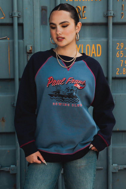 Daisy Street x Paul Frank - Blue Raglan Rowing Club Sweater