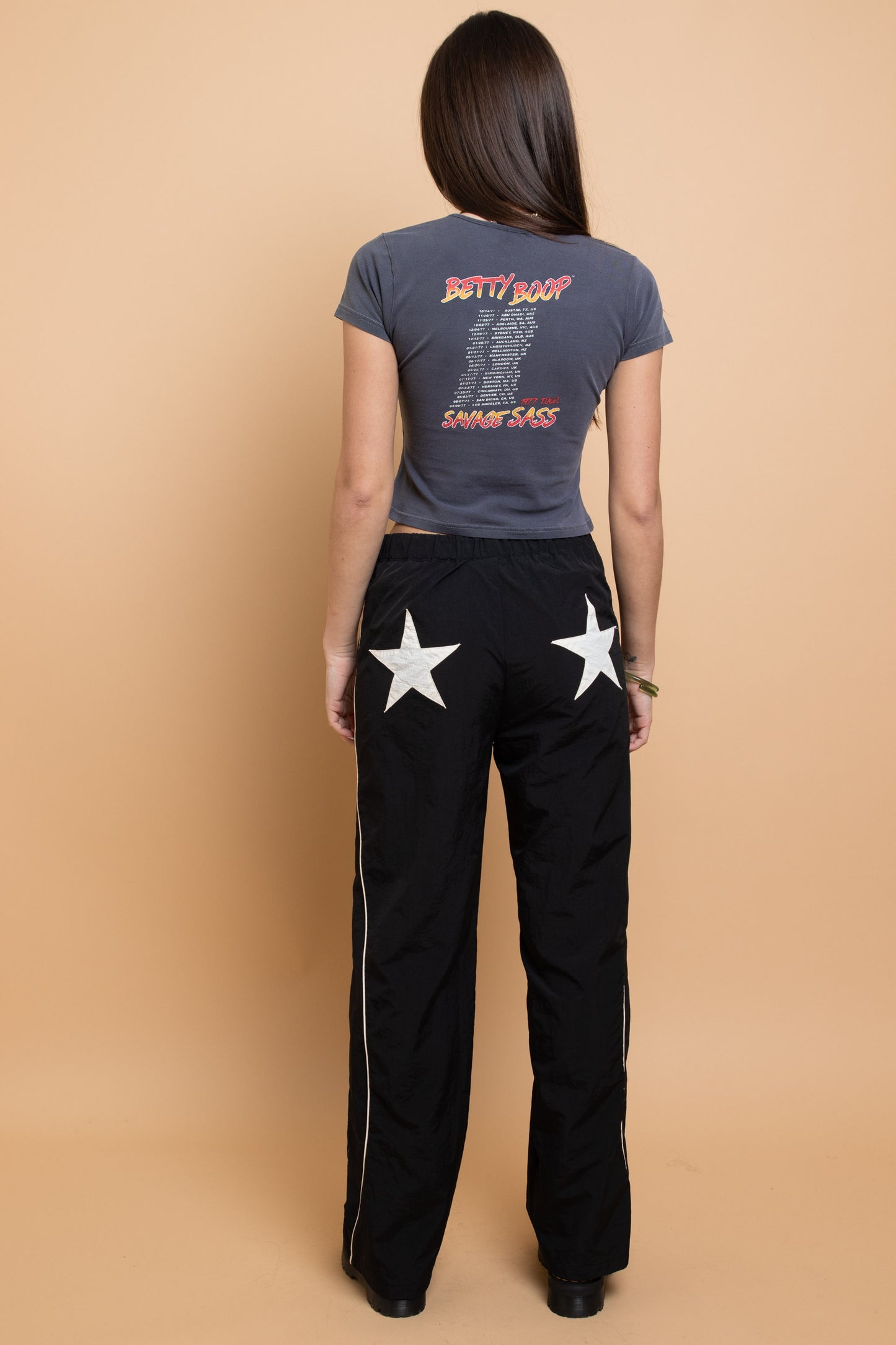 Daisy Street - Black Joggers with Star Detail