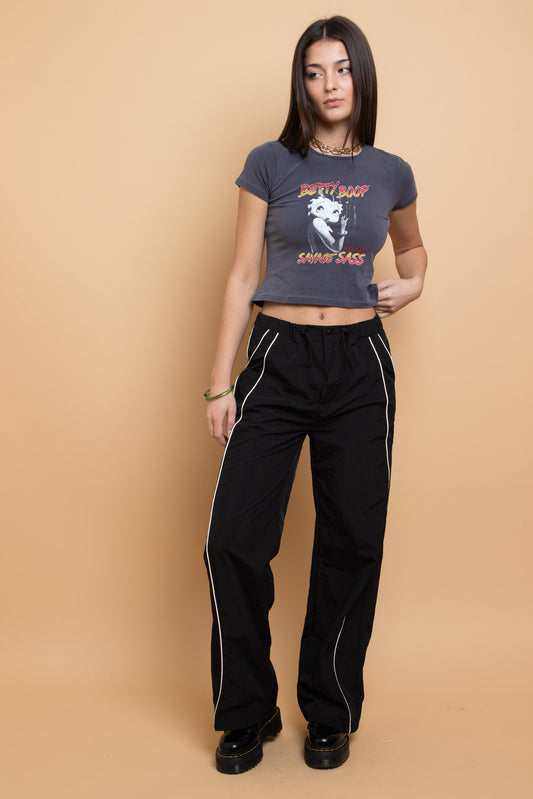 Daisy Street - Black Joggers with Star Detail