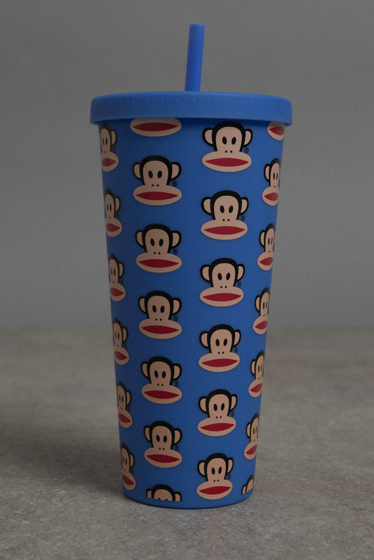 Daisy Street x Paul Frank - Reusable Blue Cup and Straw with Julius Print