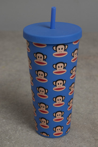 Daisy Street x Paul Frank - Reusable Blue Cup and Straw with Julius Print