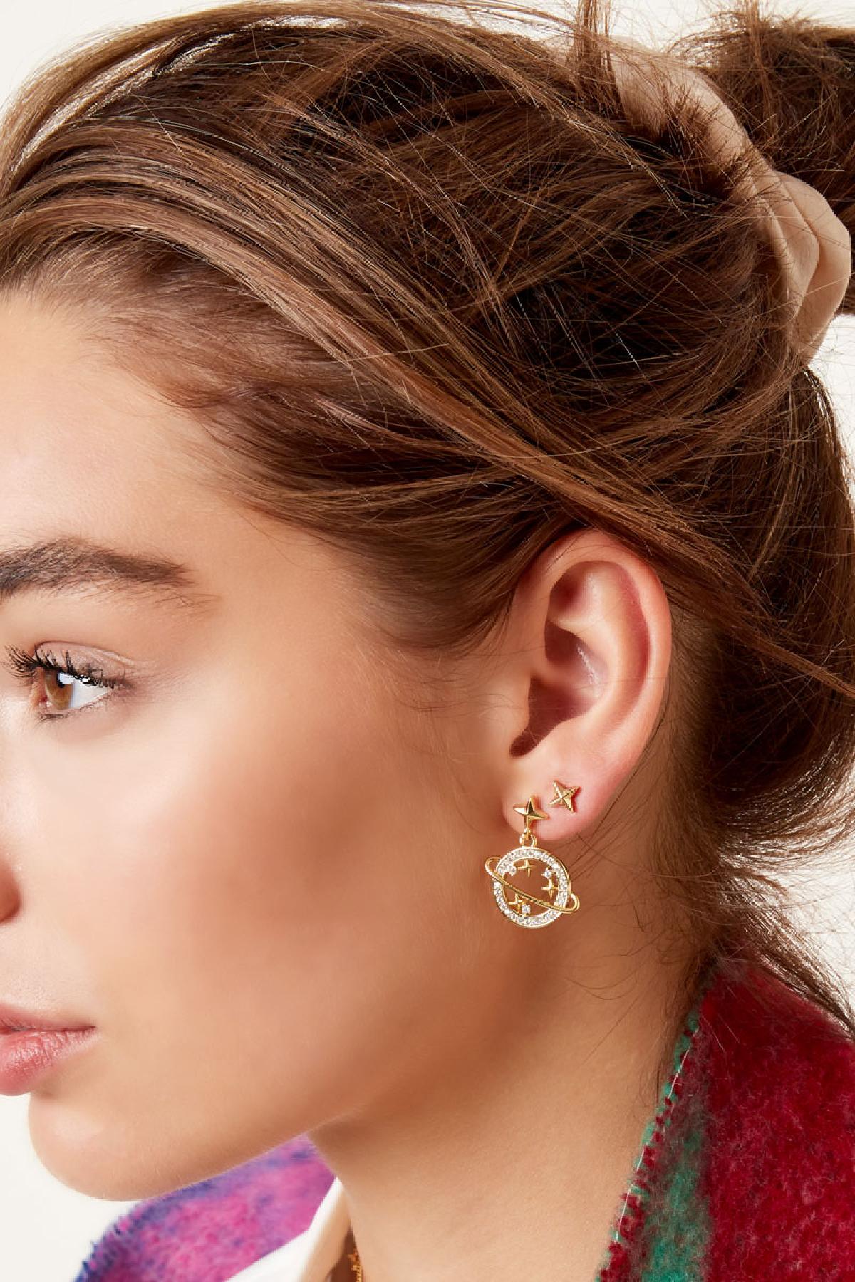 Buy Real Gold Plated Space Planet Earrings - Accessorize India