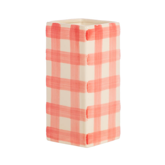 Sass & Belle - Pink Gingham Vase