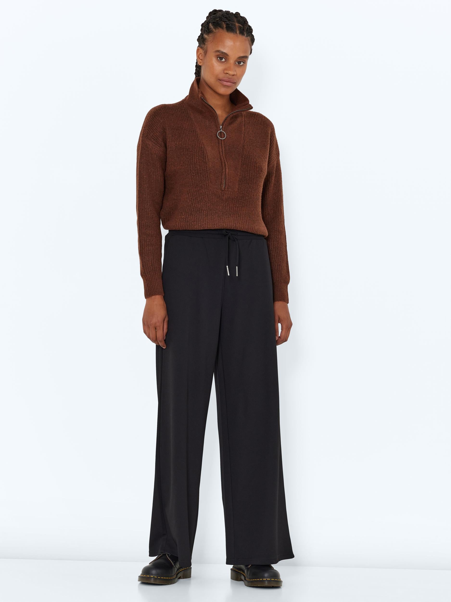 Black wide leg dress trousers best sale