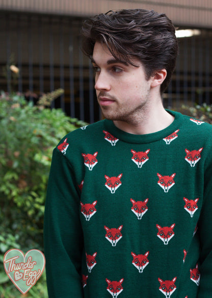 Run & Fly - Green Fox Head Jumper