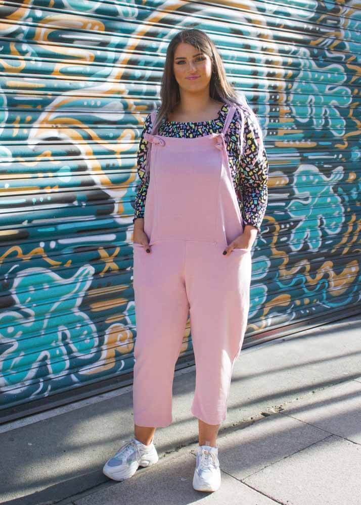 Thunder Egg - Pastel Pink Jersey Dungarees