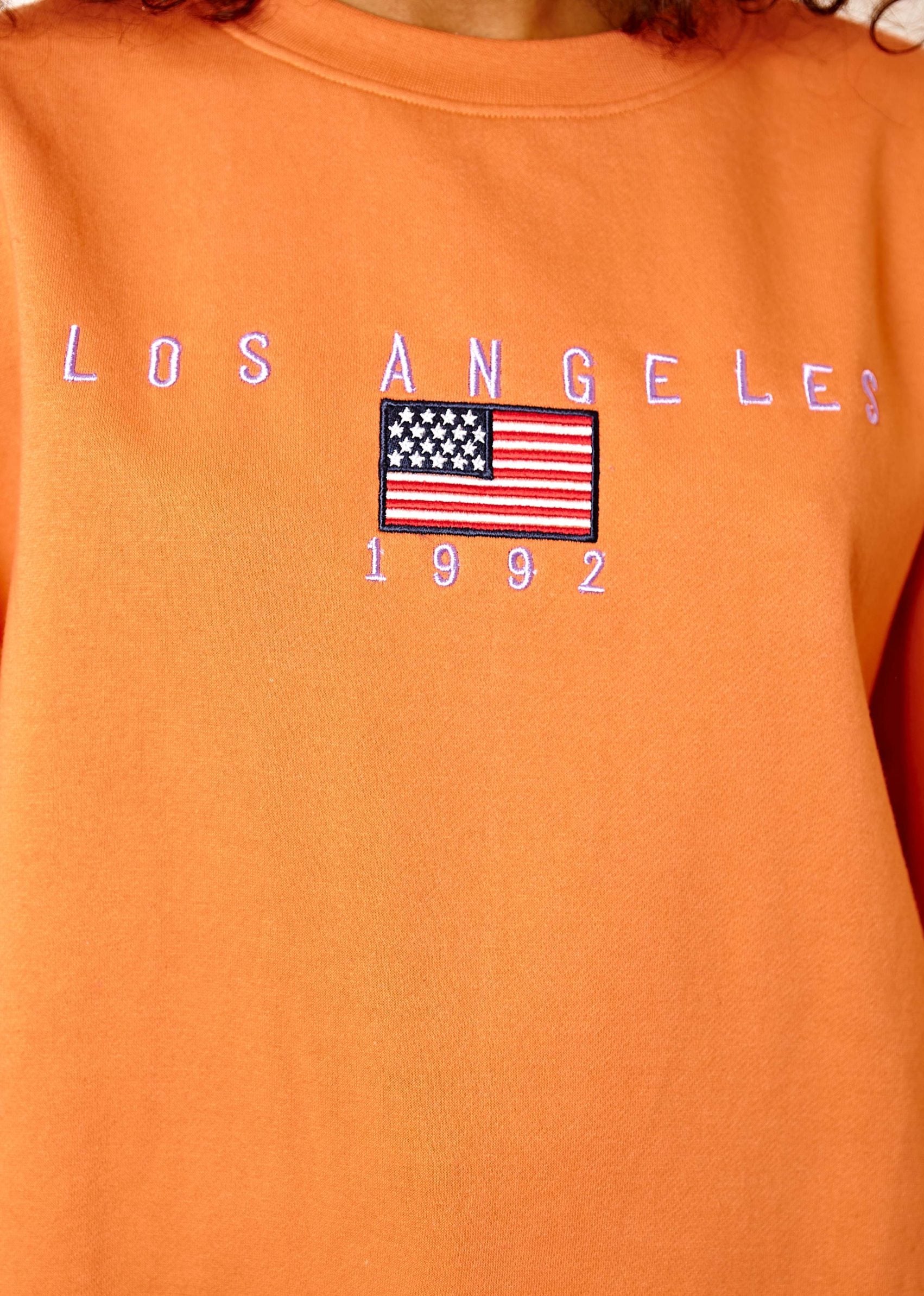 Daisy street relaxed sweatshirt cheap with vintage los angeles embroidery